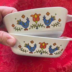 Lovebirds vintage corning ware